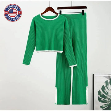 Knitted Winter Two-Piece Set – Stylish & Comfortable