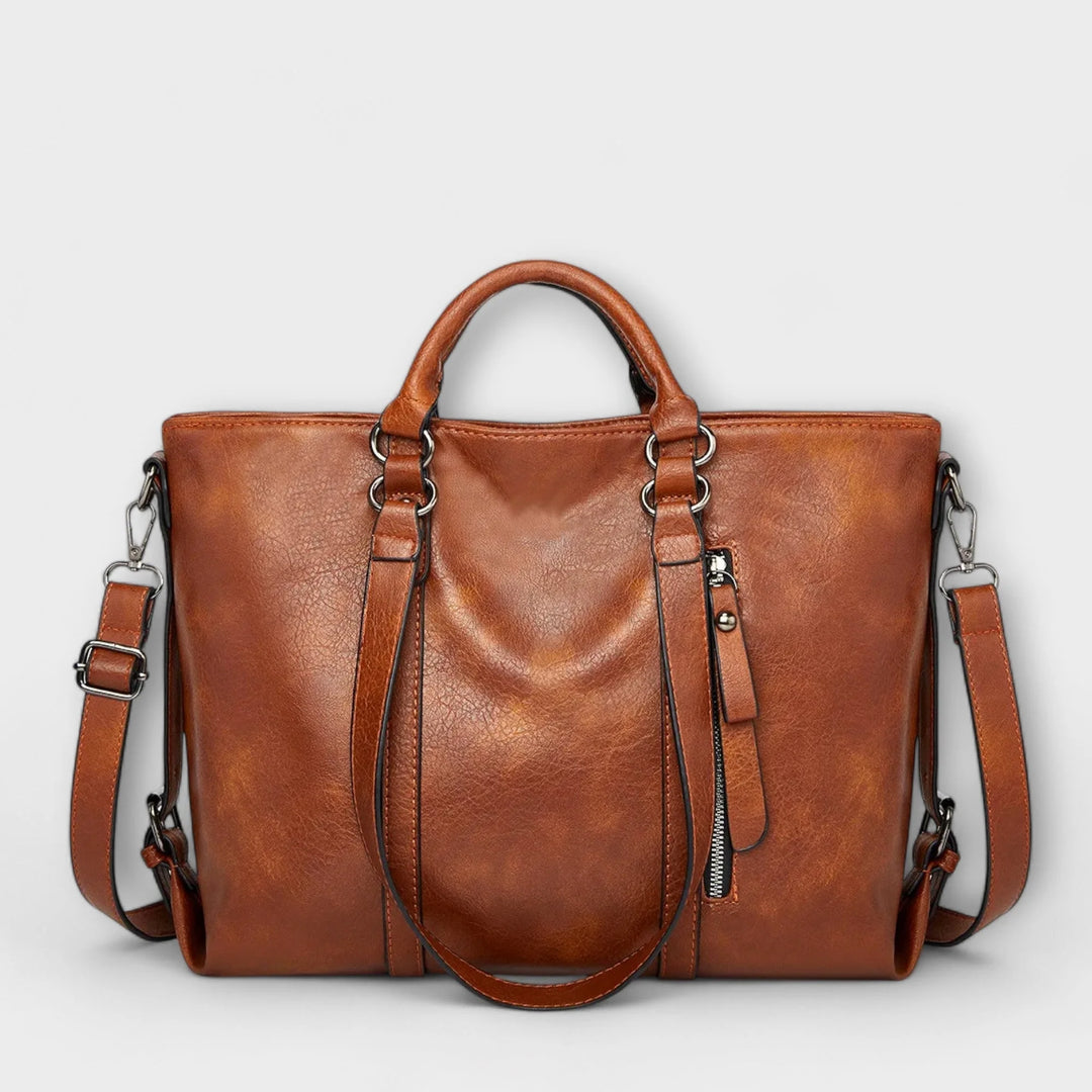 Large Leather Bag - Brown