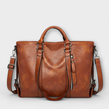 Large Leather Bag - Brown