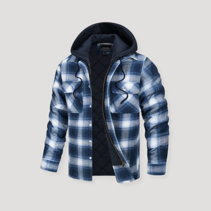 Plaid Flannel Winter Jacket with Hood