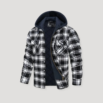 Plaid Flannel Winter Jacket with Hood