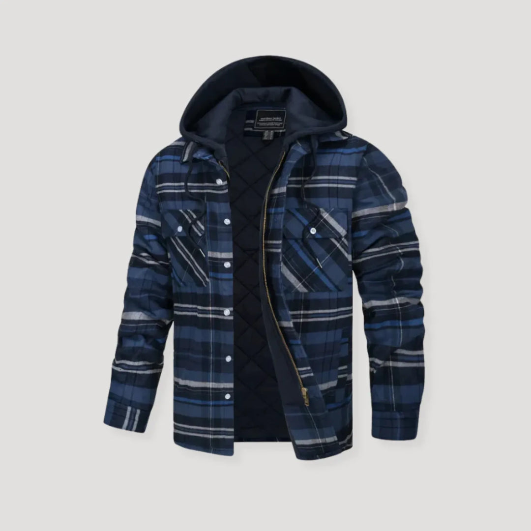 Plaid Flannel Winter Jacket with Hood