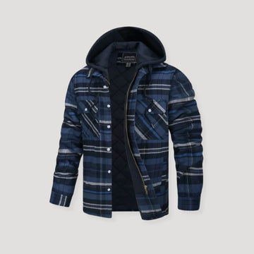 Plaid Flannel Winter Jacket with Hood