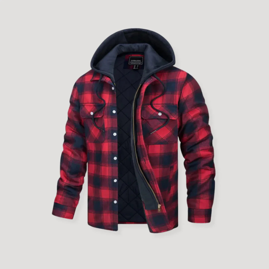Plaid Flannel Winter Jacket with Hood