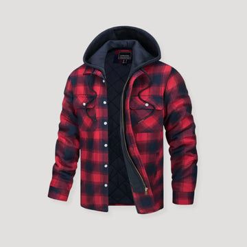 Plaid Flannel Winter Jacket with Hood