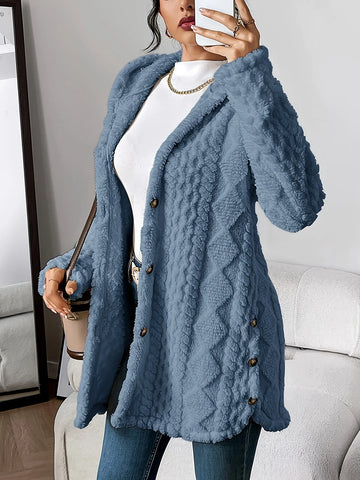 Plush Hooded Winter Cardigan
