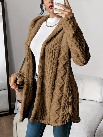 Plush Hooded Winter Cardigan