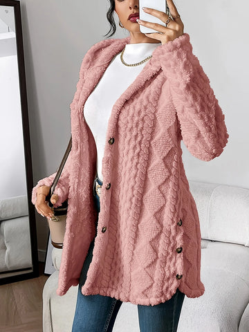 Plush Hooded Winter Cardigan