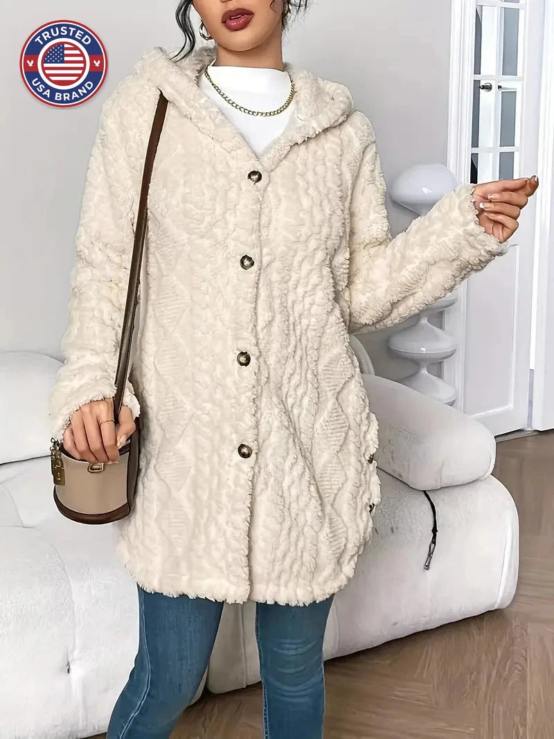 Plush Hooded Winter Cardigan