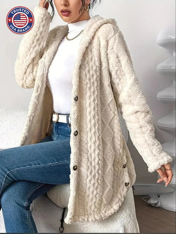 Plush Hooded Winter Cardigan