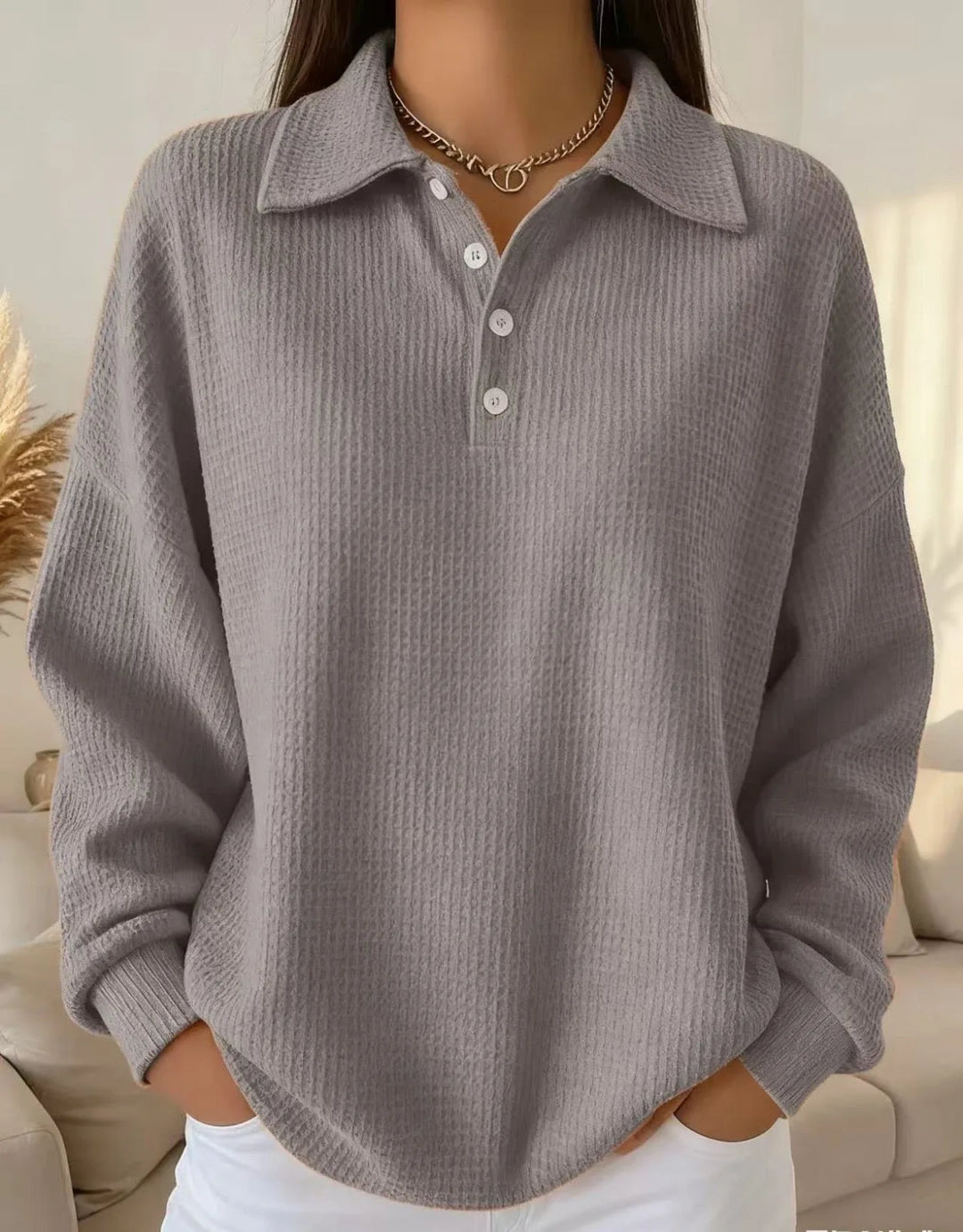 Textured Polo Winter Sweater