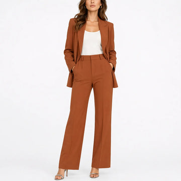 Women's Winter Blazer and Straight-Leg Pants Set