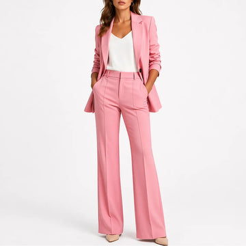 Women's Winter Blazer and Straight-Leg Pants Set