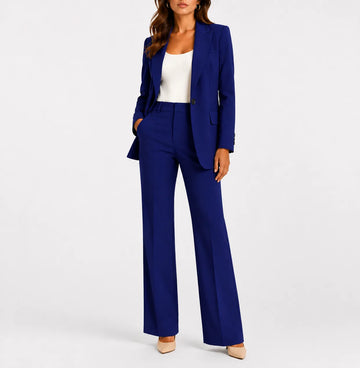 Women's Winter Blazer and Straight-Leg Pants Set