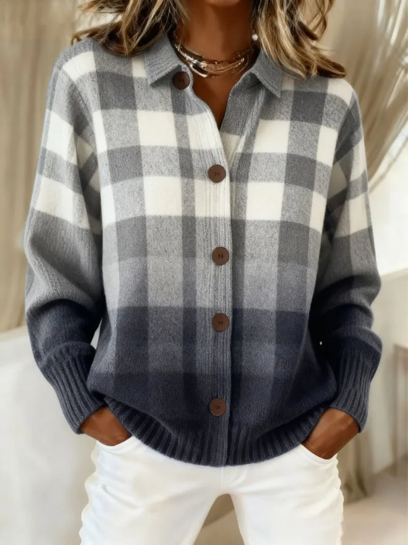 Checked Knitted Blouse