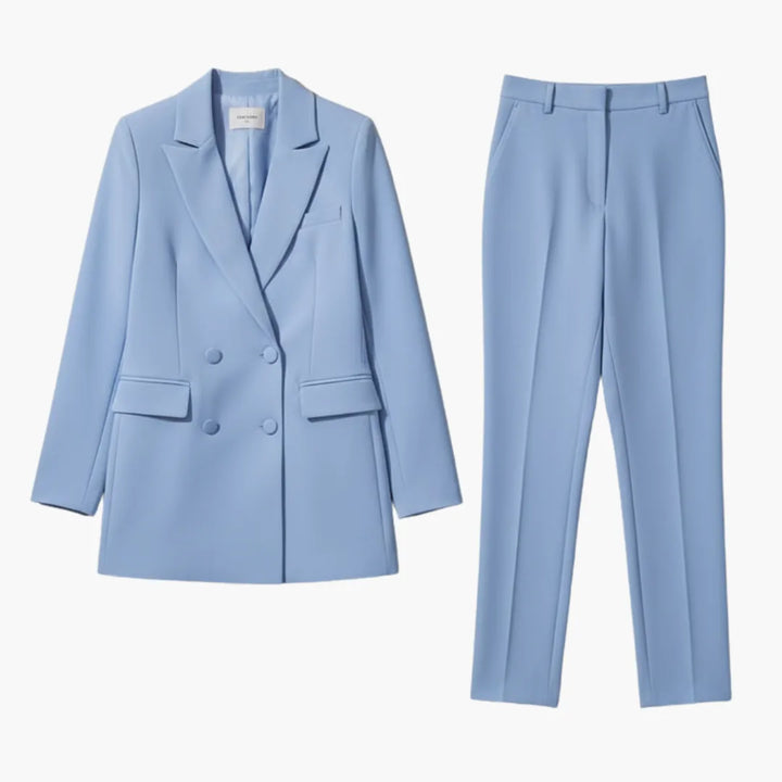 Women's Winter Double Breasted Blazer Suit Set