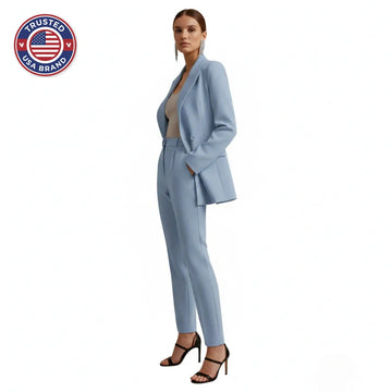 Women's Winter Double Breasted Blazer Suit Set