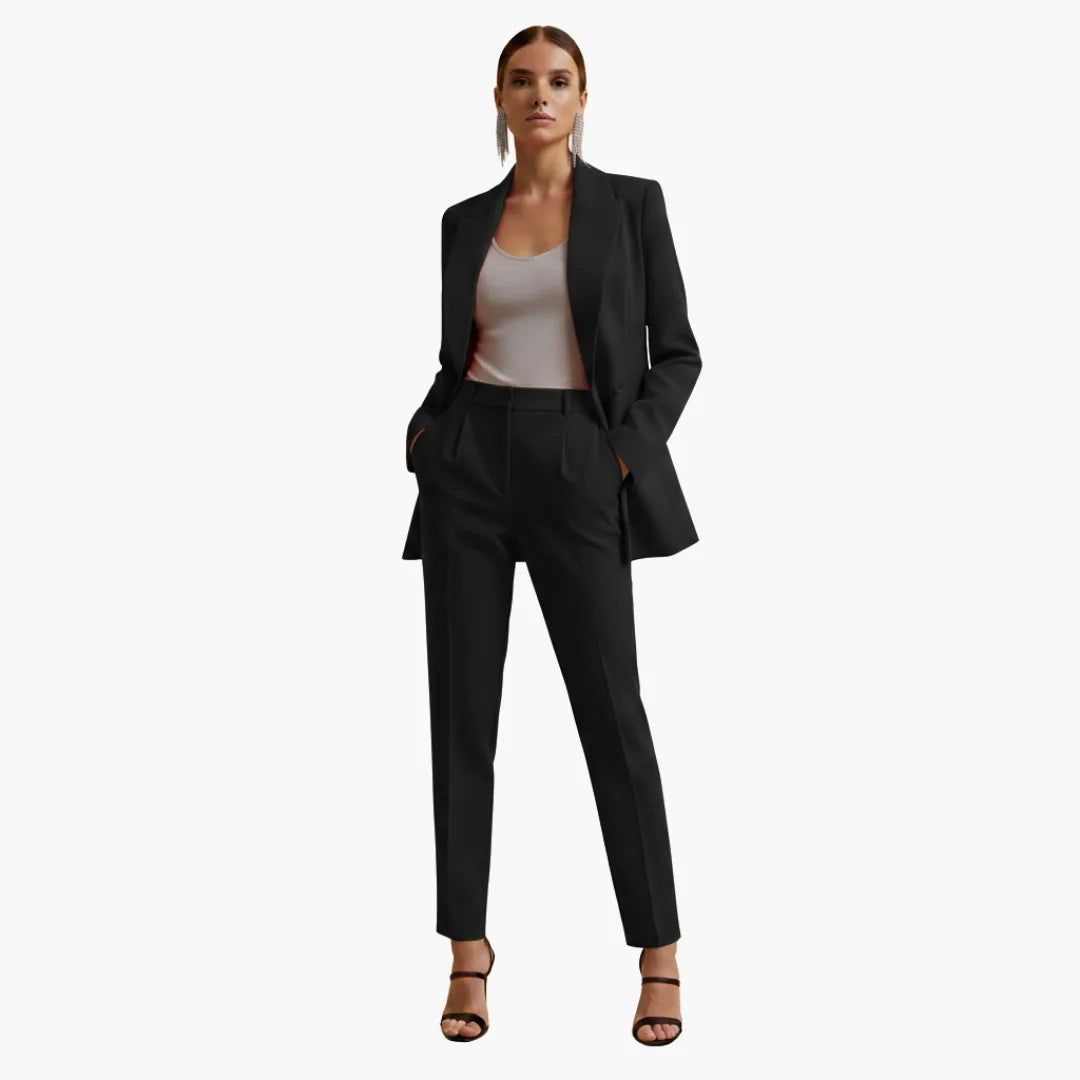 Women's Winter Double Breasted Blazer Suit Set