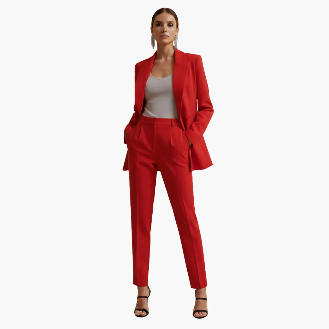 Women's Winter Double Breasted Blazer Suit Set