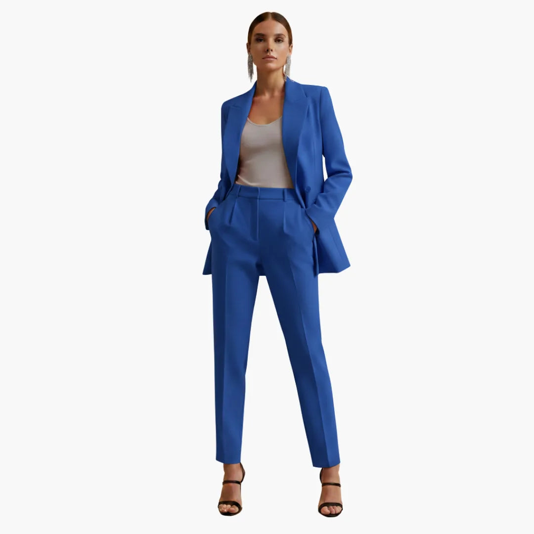 Women's Winter Double Breasted Blazer Suit Set