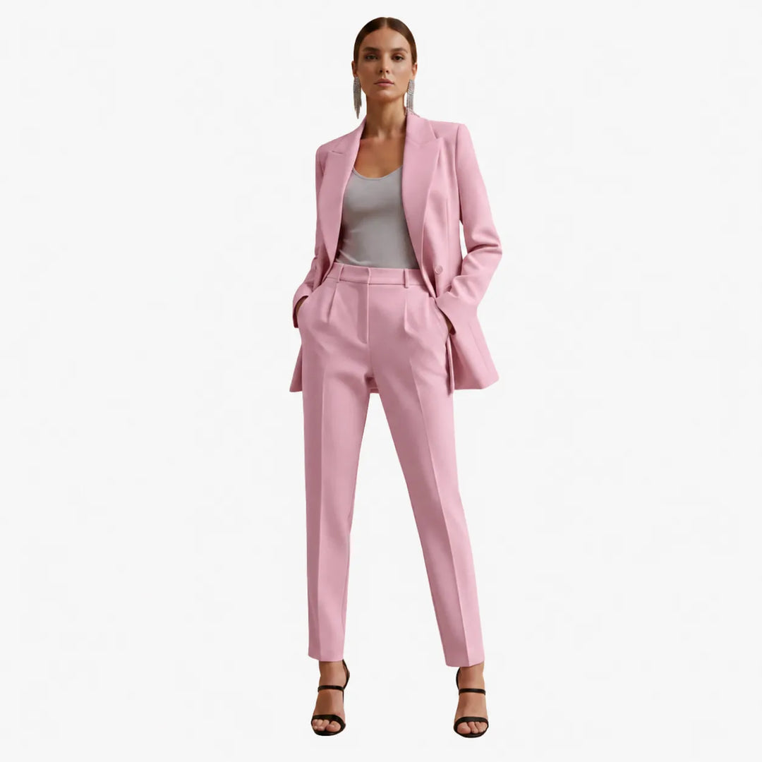 Women's Winter Double Breasted Blazer Suit Set