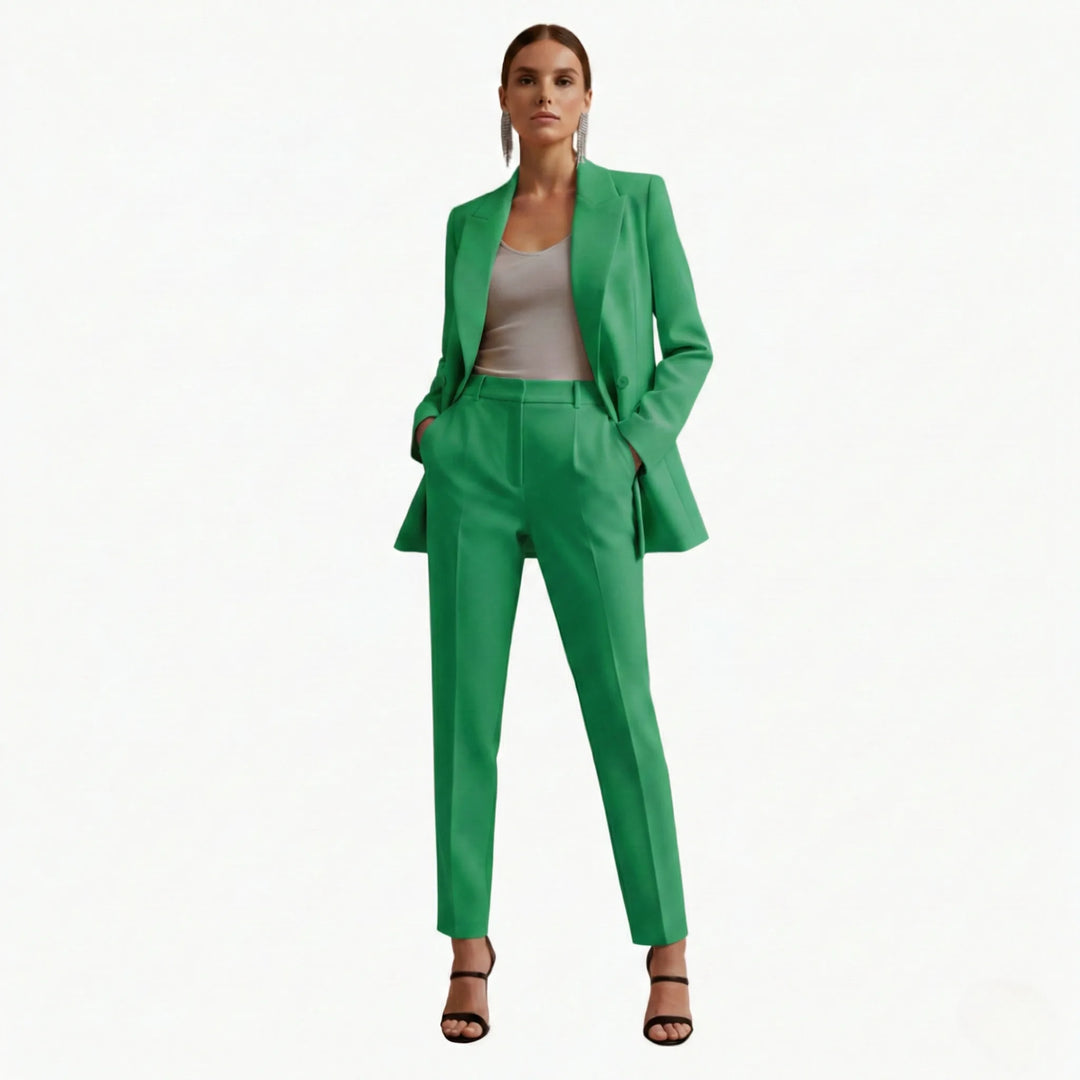 Women's Winter Double Breasted Blazer Suit Set