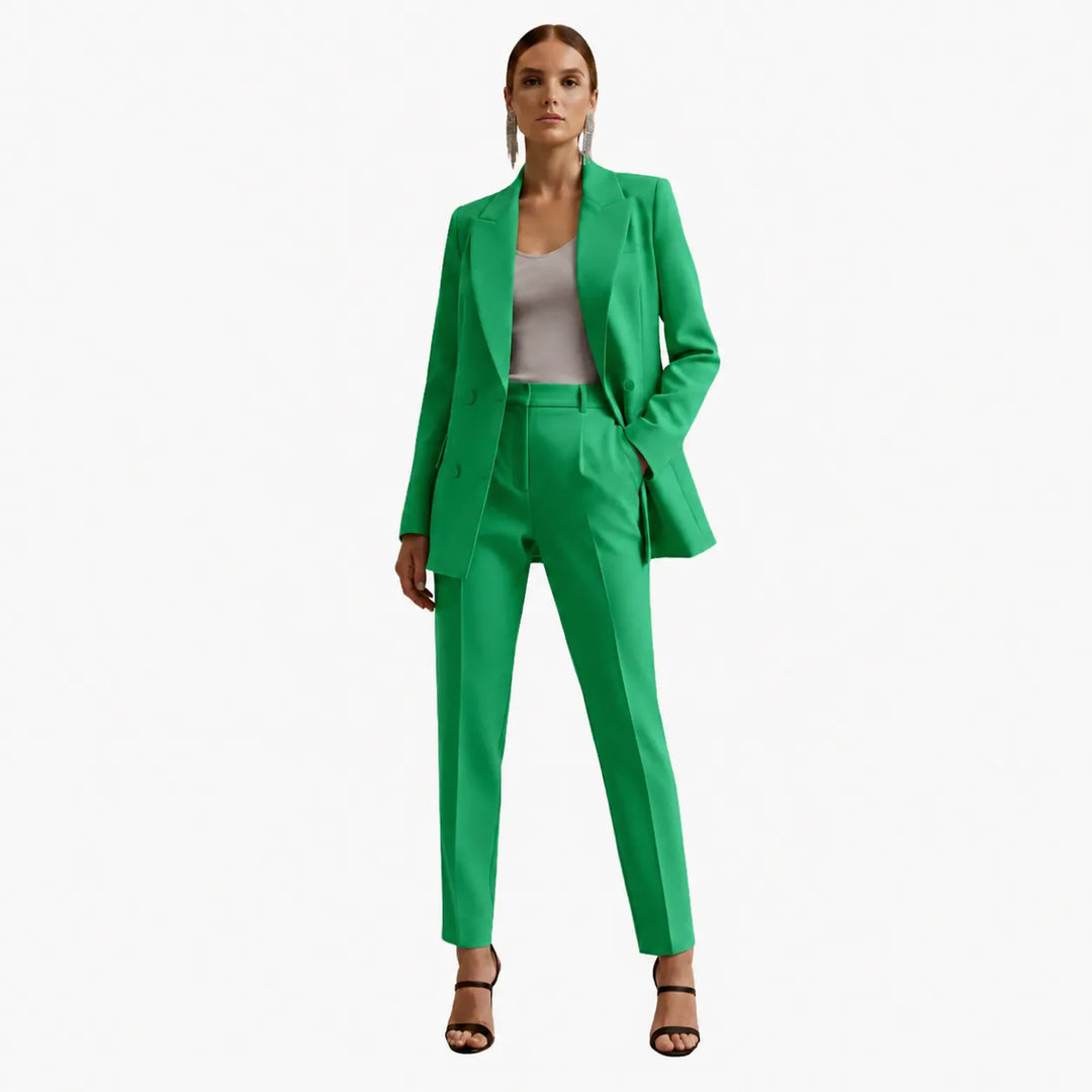 Women's Winter Double Breasted Blazer Suit Set