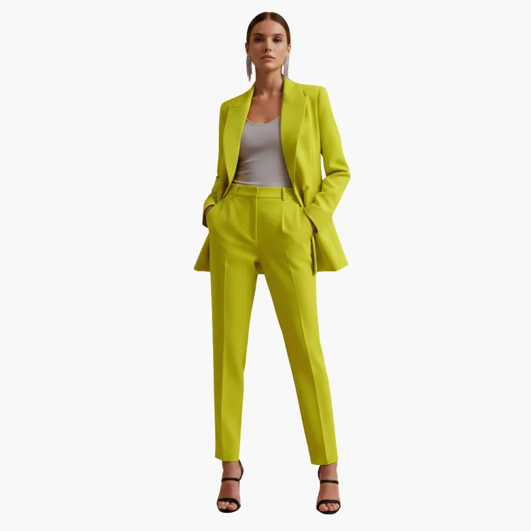 Women's Winter Double Breasted Blazer Suit Set