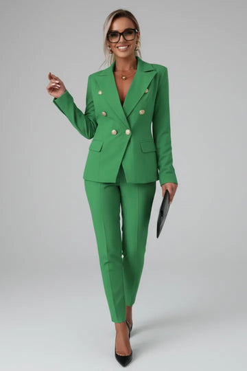 Women's Winter Double Breasted Blazer Suit Set
