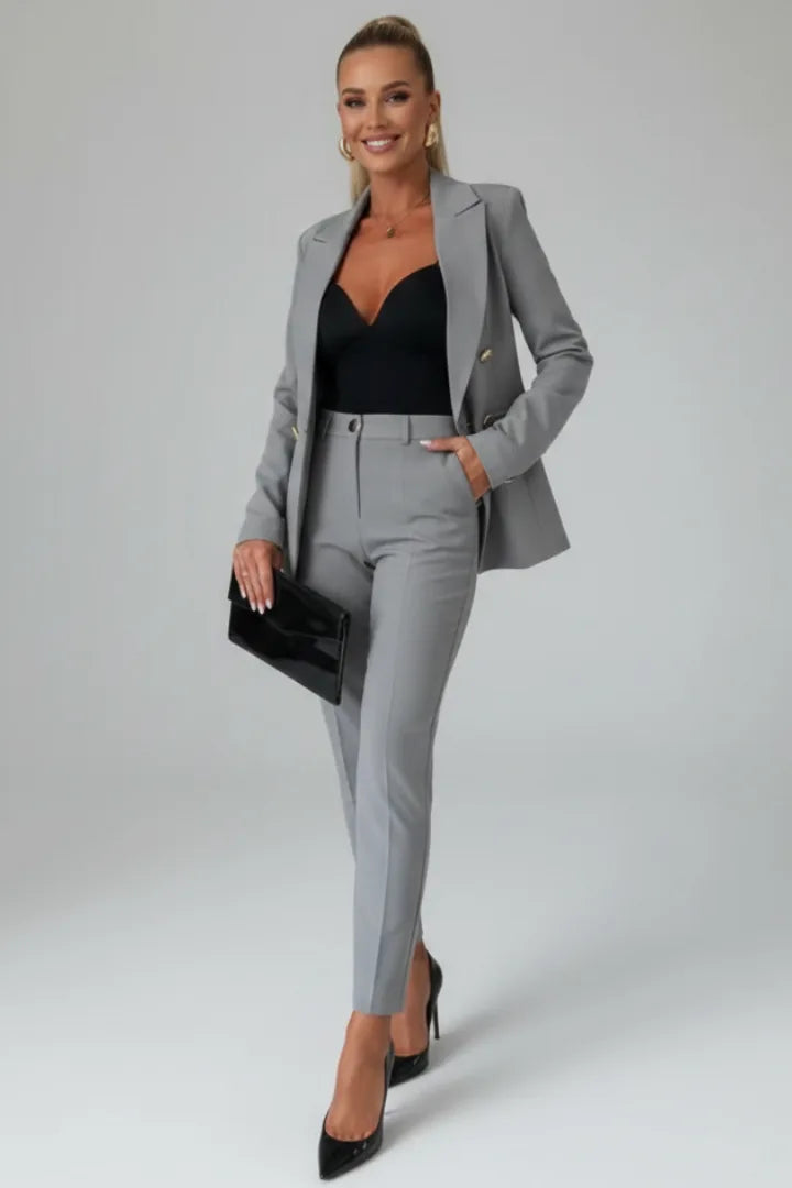 Women's Winter Double Breasted Blazer Suit Set