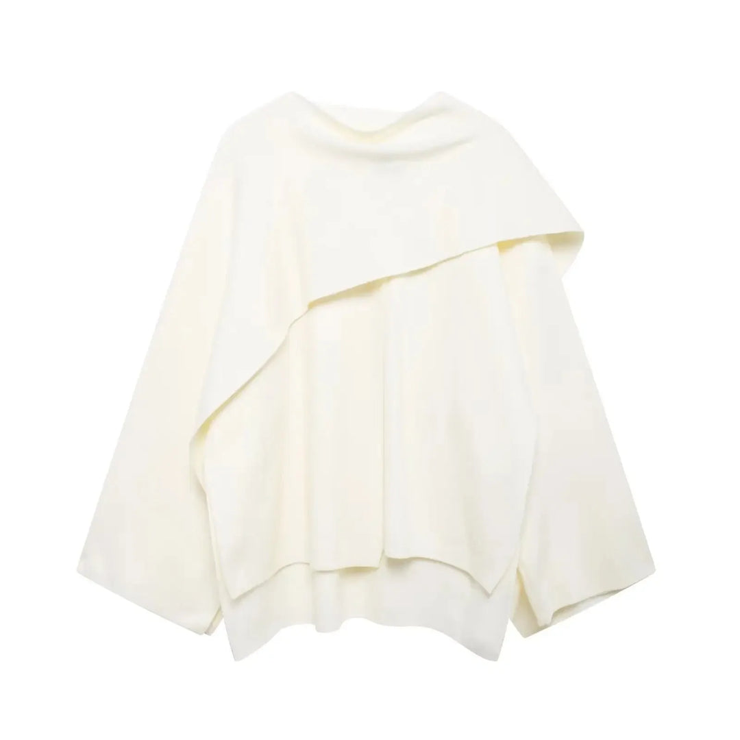 Women's draped button-front winter wool cape