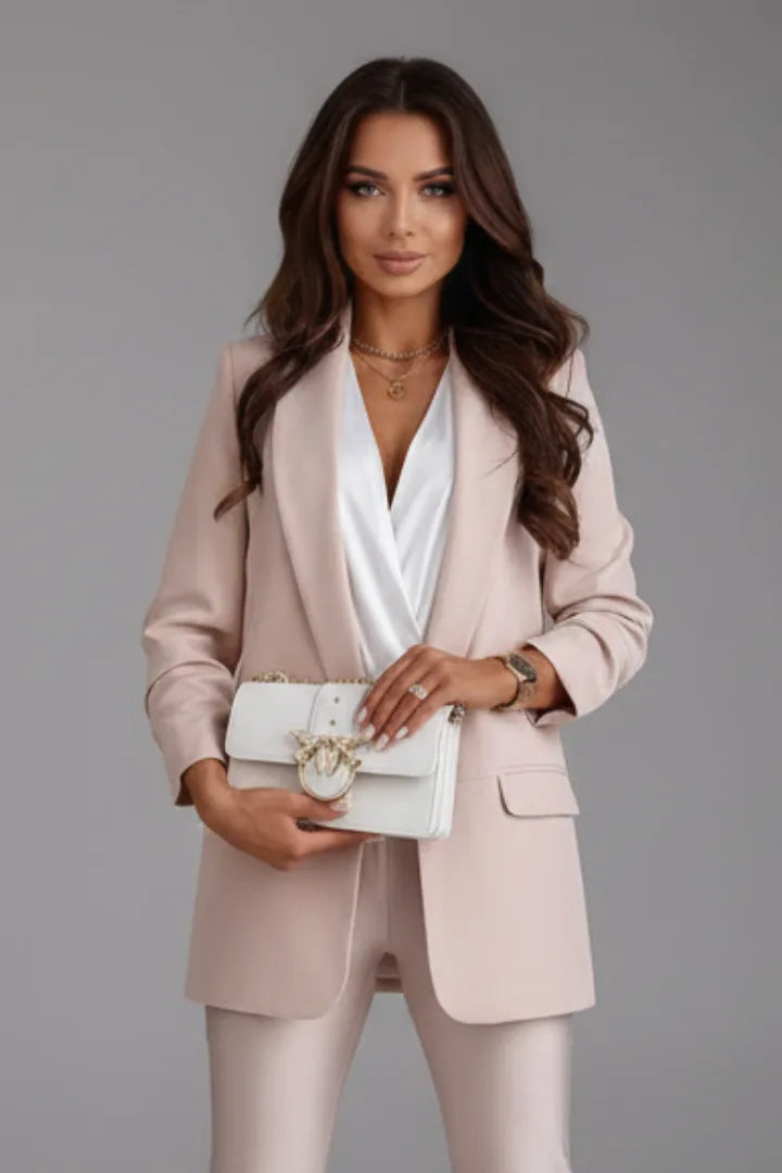 Women's Fitted Wrap Collar Winter Blazer