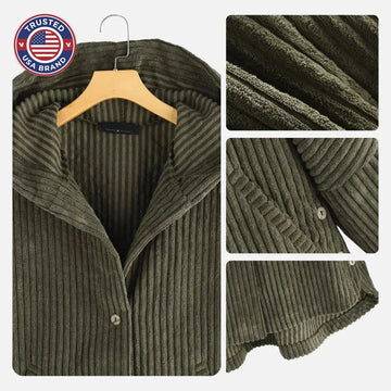 Women's fleece button-front hooded winter cardigan with high-low hem