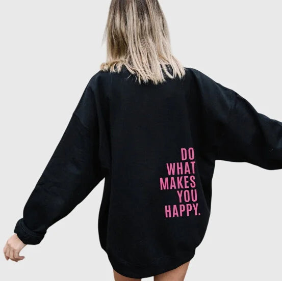Women's winter fleece hoodie with text print on back - Light Pink - White Print