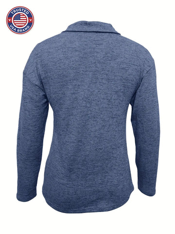 Women's Half Zip Winter Pullover Long Sleeve Casual Top
