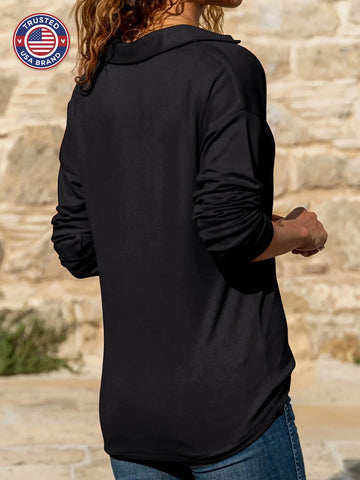 Women's Half Zip Winter Pullover Long Sleeve Casual Top