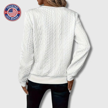 Women's half-zip stand collar winter cable knit sweater