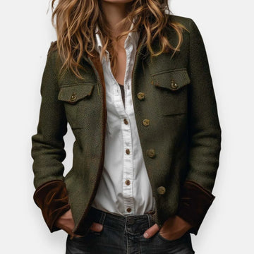 Women's Herringbone Long Sleeve Winter Jacket