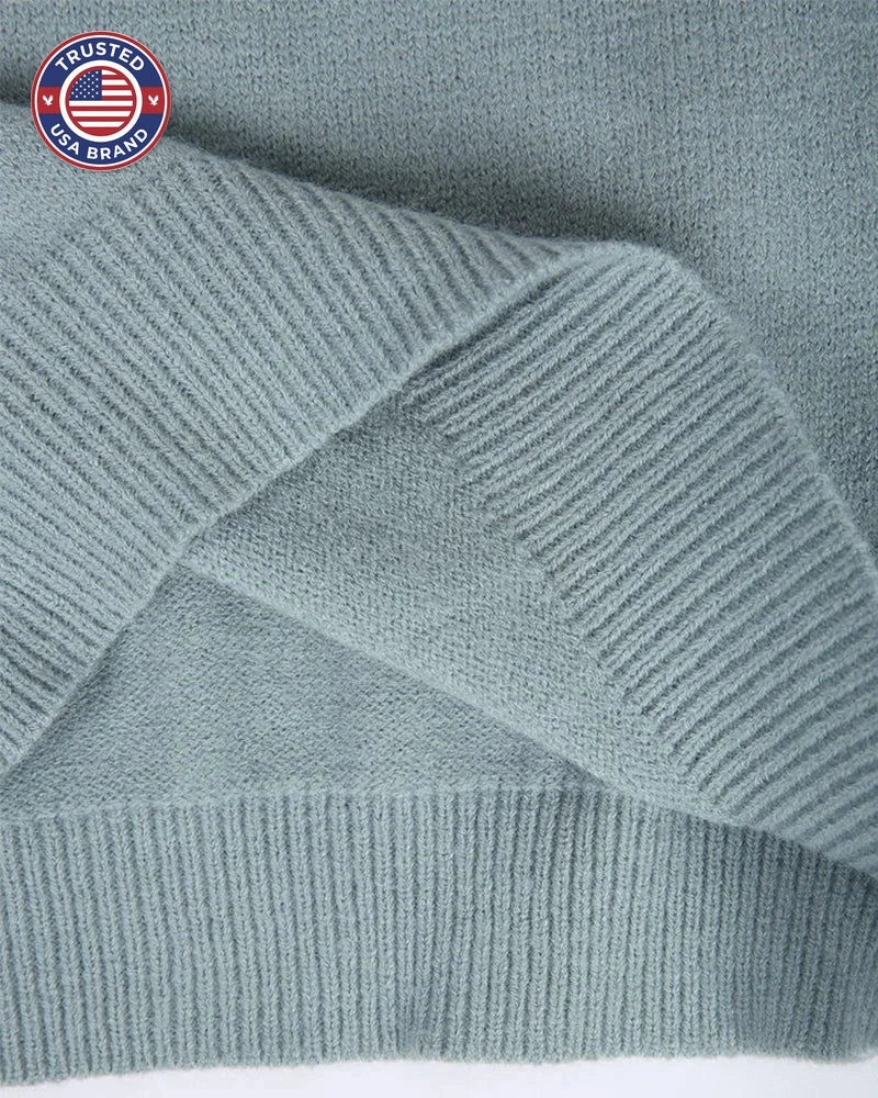 Women's knit crew neck winter fair isle sweater with yoke pattern