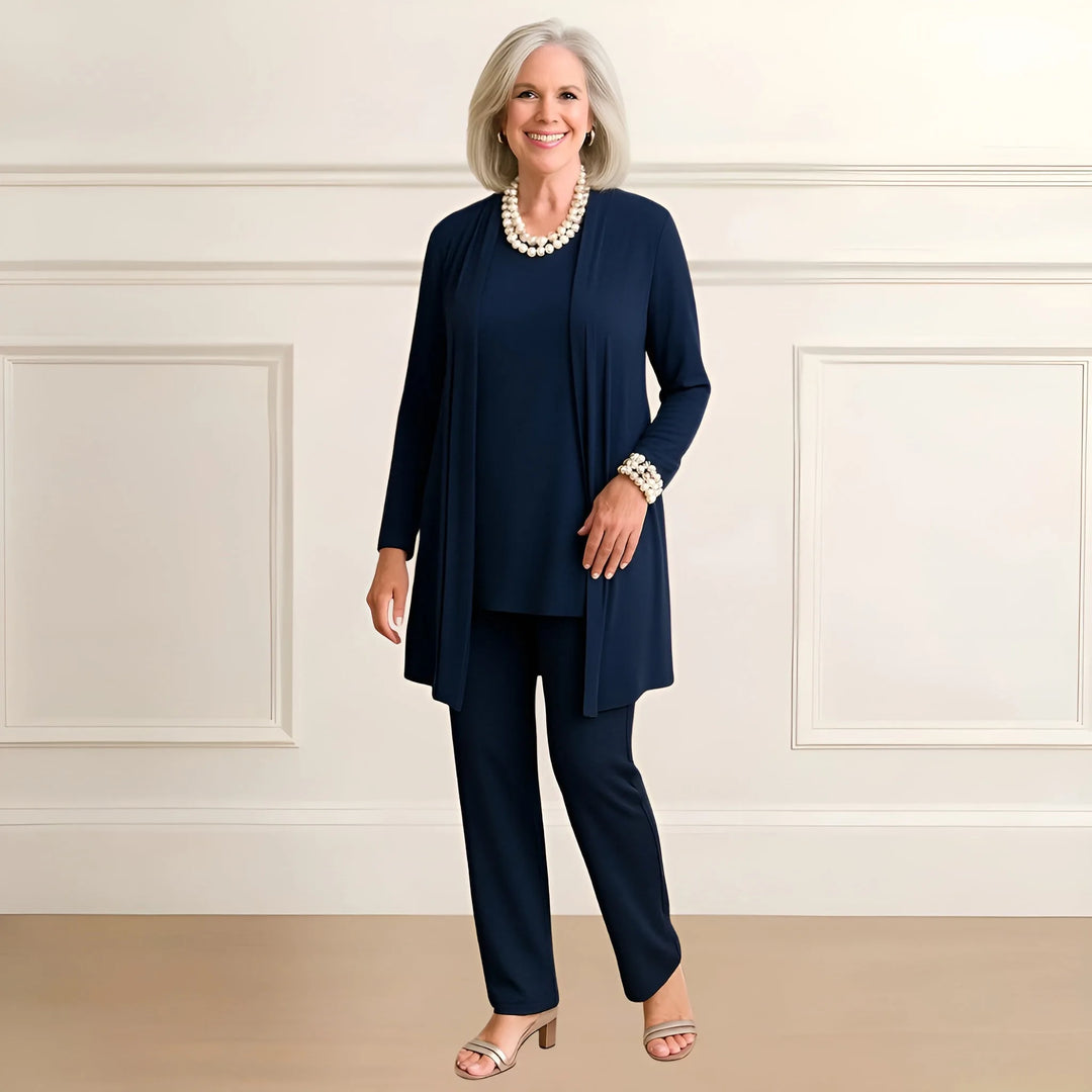 Women's knit open-front v-neck winter two piece set