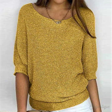 Women's knit v-neck winter sweater with ribbed cuffs and hem
