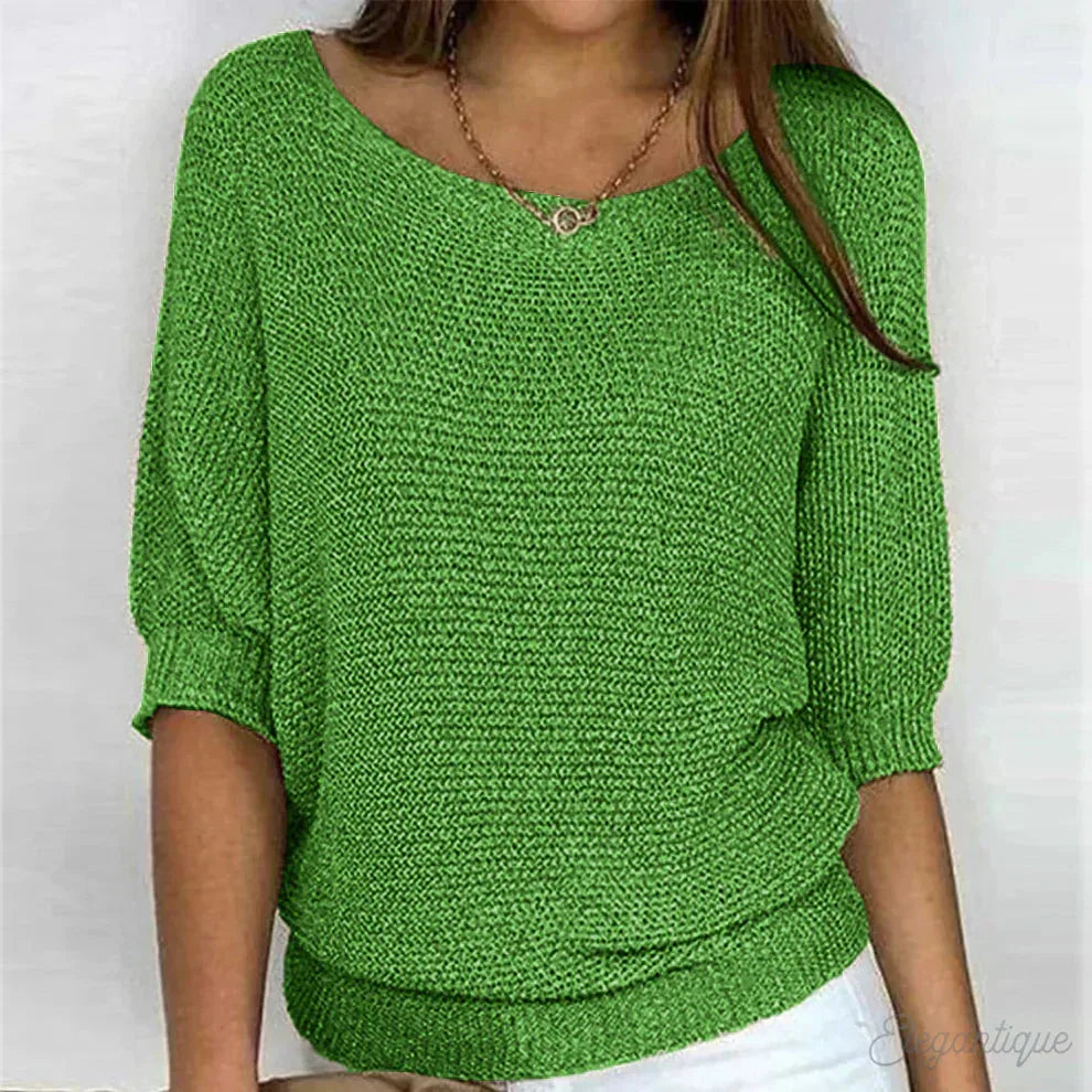 Women's knit v-neck winter sweater with ribbed cuffs and hem