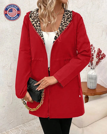 Women's longline zip-up hooded winter parka with drawstring waist