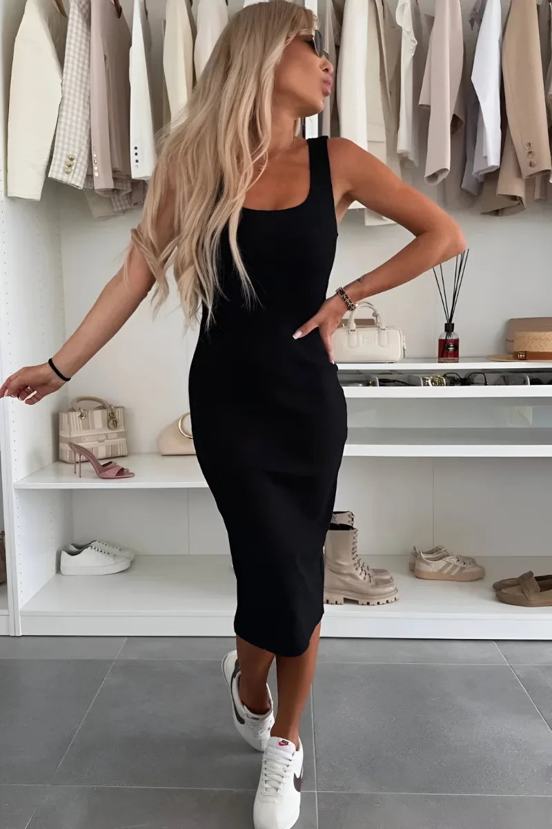 Women's Winter Midi Dress and Cardigan Set Two-Piece Outfit