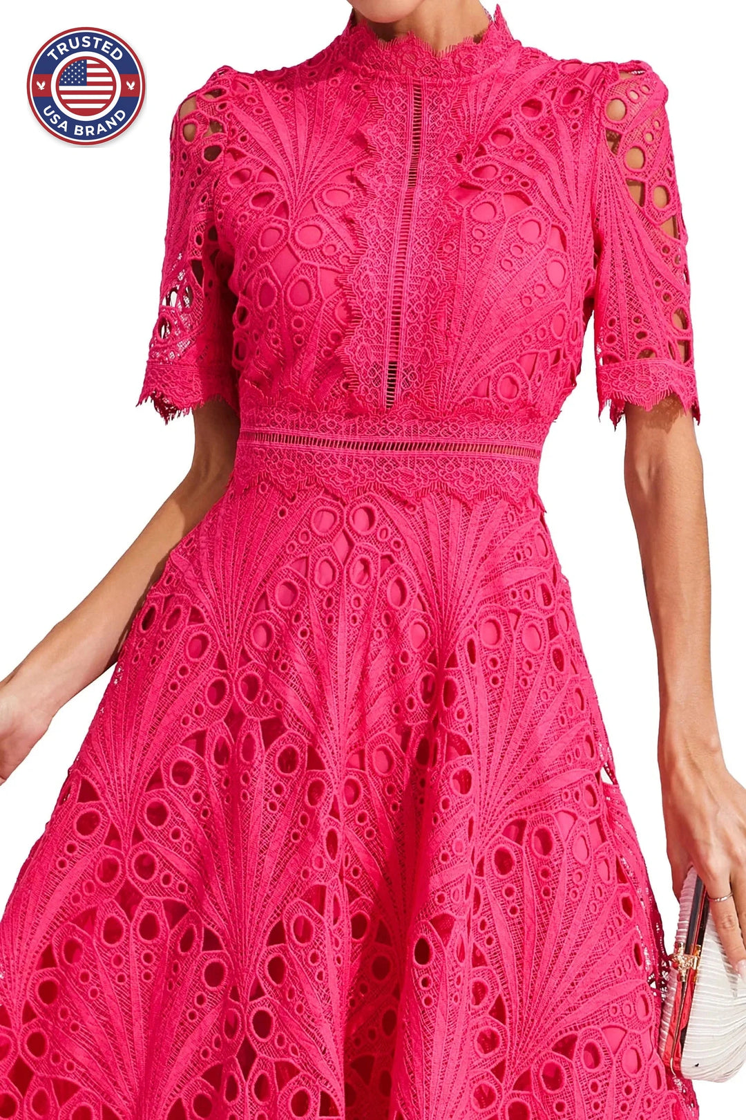 Women's Mock Neck Short Sleeve Winter Midi Dress