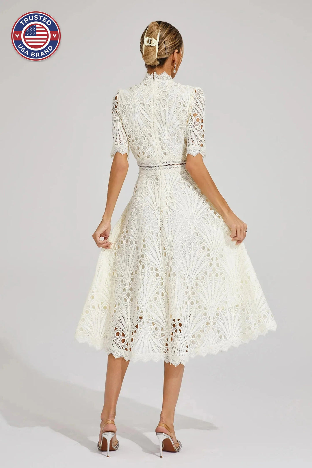 Women's Mock Neck Short Sleeve Winter Midi Dress