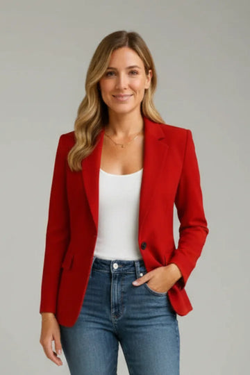 Women's Notched Lapel Long Sleeve Winter Blazer