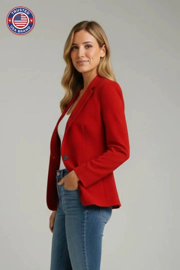 Women's Notched Lapel Long Sleeve Winter Blazer