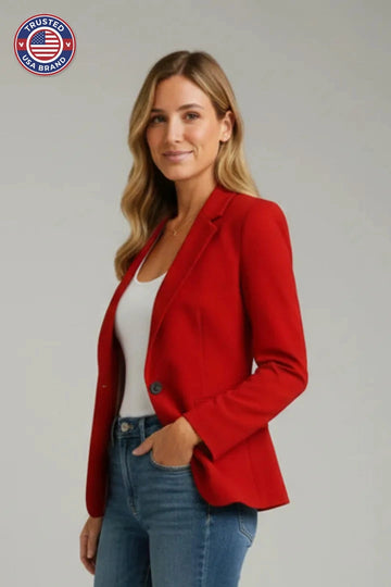 Women's Notched Lapel Long Sleeve Winter Blazer