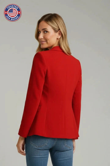 Women's Notched Lapel Long Sleeve Winter Blazer